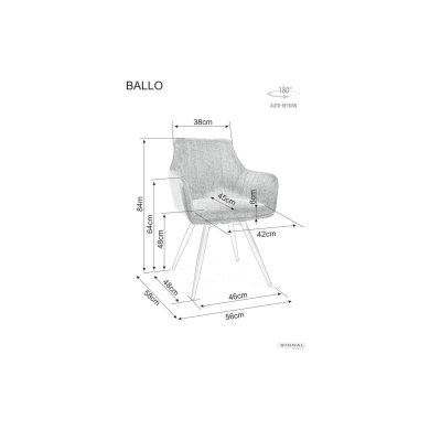 Обідній стілець поворотний Signal BALLO BREGO Бежевий BALLOBRCBE фото - 5