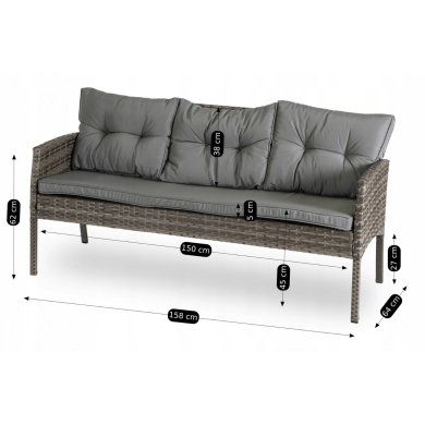 Комплект садовой мебели Mebel Elit ATLANTA Серый ME.ATLANTA/P/RT/OGR/ZES фото - 12