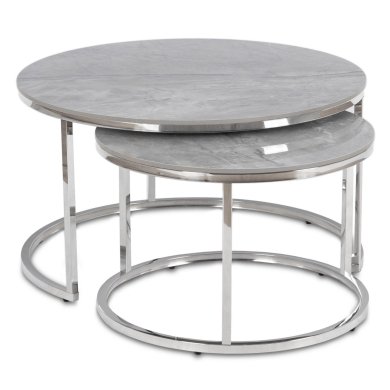 Комплект журнальних столів Mebel Elit MILANO 2 шт Сірий ME.MILANO/SZM/SR/L фото - 2
