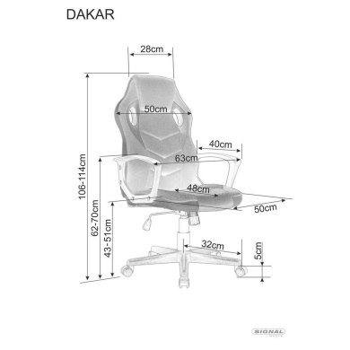 Геймерське крісло Signal DAKAR Червоний OBRDAKARCCZ фото - 6