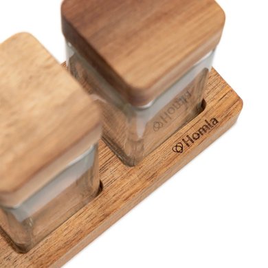 УЦЕНКА Набор емкостей для специй Homla MOOKA 120 мл 4 шт Дерево brak/215210 фото - 4