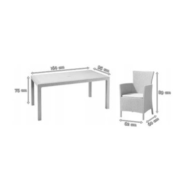 Комплект садових меблів Keter LOWA/MELODY Графіт - 5 Комплект садових меблів Keter LOWA/MELODY Графіт 002489 фото - 5