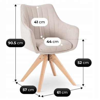 Обідній стілець поворотний Mebel Elit LEMON Світло-бежевий ME.LEMON/JBZ/T/K фото - 9