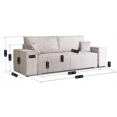 Розкладний диван Mebel Elit AMIR Сірий - 10 Розкладний диван Mebel Elit AMIR Сірий MGK.FILO/LINCOLN86/SOF фото - 10