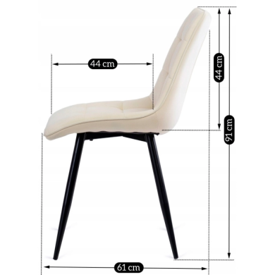 Обеденный стул Mebel Elit RIO Welur Кремовый - 2 Обеденный стул Mebel Elit RIO Welur Кремовый rio/kr фото - 2
