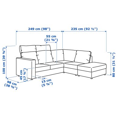 IKEA Диван угловой VIMLE (ИКЕА ВИМЛЕ) 29306284 фото - 3