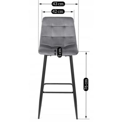 Барний стілець Mebel Elit CLAUS | Сірий - 3 Барний стілець Mebel Elit CLAUS | Сірий ME.CLAUS/P/V/H фото - 3