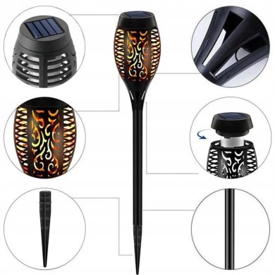 Светильник на солнечной батарее Garden Line POCHODNIA Черный SOL6846 фото - 2