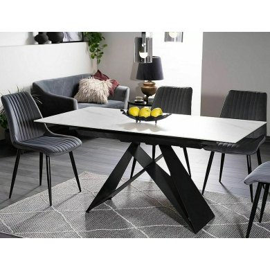 Раскладной обеденный стол Signal WESTIN SC Ceramic Marmur Белый WESTINSCB120 фото - 8