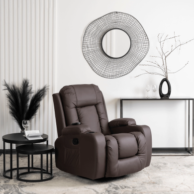 Кресло мягкое раскладное массажное с реклайнером Mebel Elit BOX Коричневый ME.BOX/BR/E/FW фото - 12