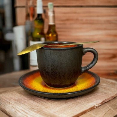 Чашка с блюдцем Homla AMBER 200 мл Принт - 3 Чашка с блюдцем Homla AMBER 200 мл Принт 218768 фото - 3