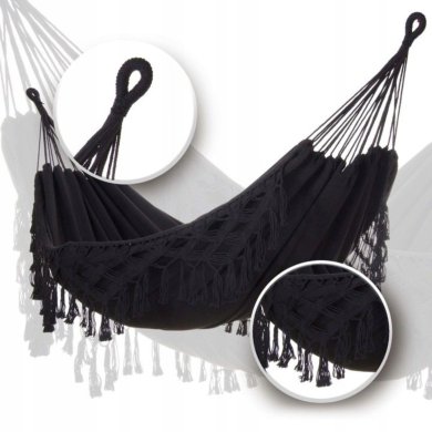 Гамак Kontrast MIDAS 200х150 см Чорний - 2 Гамак Kontrast MIDAS 200х150 см Чорний 5.02.211576 фото - 2