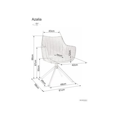 Обеденный стул поворотный Signal Azalia Velvet Корица AZALIAVCCY фото - 3