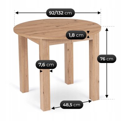 Розкладний обідній стіл Mebel Elit HARRY SMALL Дуб артизан ME.HARRY/92-130/DA/DA/S фото - 10
