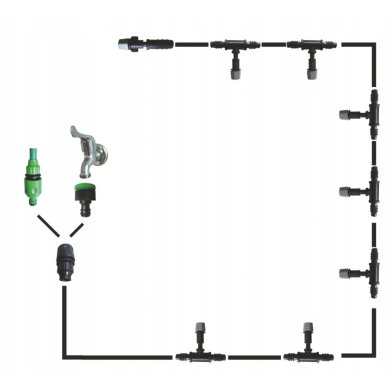 Туманний спринклер з водяною завісою Garden Line 10 м Чорний - 3 Туманний спринклер з водяною завісою Garden Line 10 м Чорний EDA0557_10m фото - 3