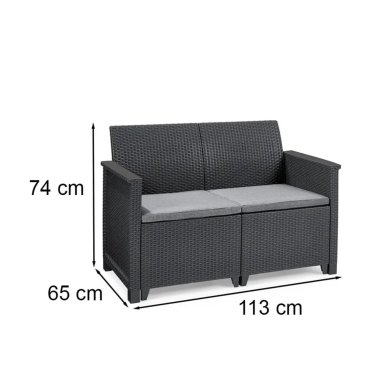 Садовый диван Keter ELODIE 2 Графит 255770 фото - 3