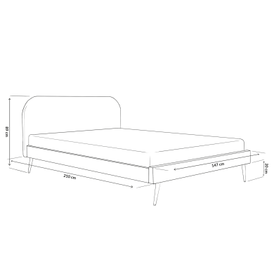 Кровать Homla VENLO Welur 140x200 см | Серый - 12 Кровать Homla VENLO Welur 140x200 см | Серый 160267 фото - 12