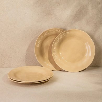 Набір десертних тарілок Homla ISERNIA 20 см 4 шт Бежевий 244176 фото - 5