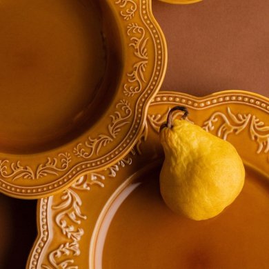 Глибока тарілка Homla SALTIS 22 см Бурштиновий 241376 фото - 4