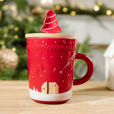 Кружка Homla TREE TIME 280 мл | Красный / Принт 159983 фото - 2