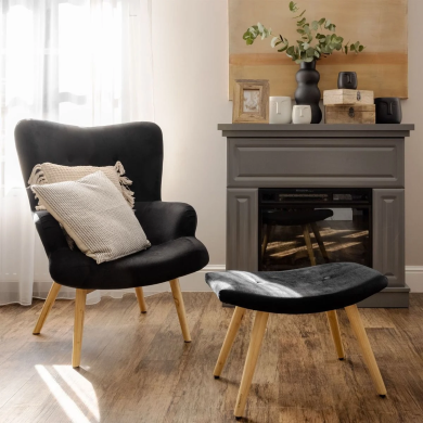 Кресло мягкое Homla MOSS Welur Черный - 8 Кресло мягкое Homla MOSS Welur Черный 155238 фото - 8