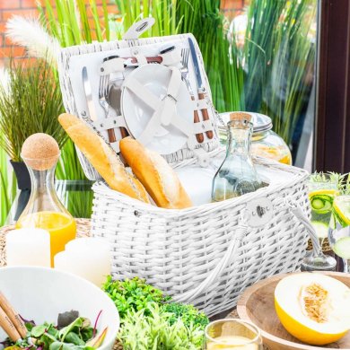 Кошик для пікніка Homla PICNIC 38x25x25см | Білий 162534 фото - 3