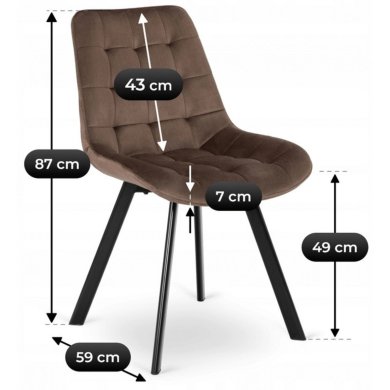 Обеденный стул Mebel Elit RICK Welur Коричневый ME.RICK/BR/V/K фото - 9