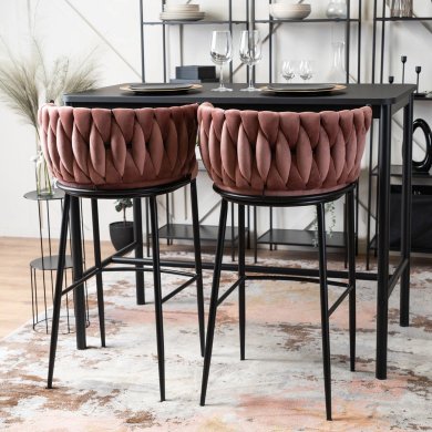 Барний стілець Mebel Elit FLORES Welur Рожевий - 8 Барний стілець Mebel Elit FLORES Welur Рожевий ME.FLORES/R/CZ/V/H фото - 8