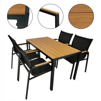 Комплект садових меблів Kontrast ALLEN FUERTE 130 Дерево 67685 фото - 2