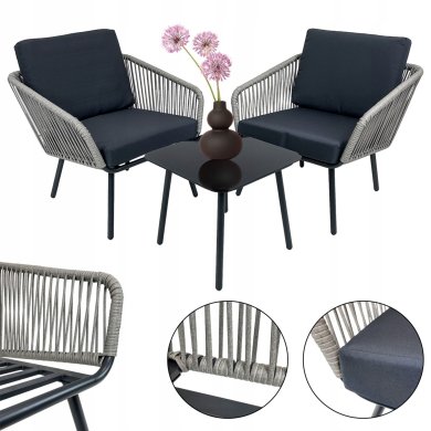 Комплект садових меблів Kontrast VENEZIA Сірий - 3 Комплект садових меблів Kontrast VENEZIA Сірий 5.05.13051 фото - 3