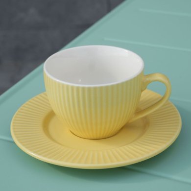 Чашка з блюдцем Homla SIENA 240 мл Жовтий 235713 фото - 7