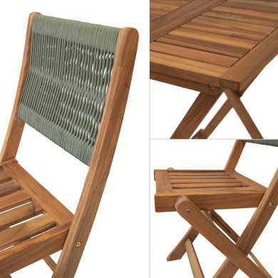 Комплект складной садовой мебели Kontrast NALUMI Акация OME-ZES-00001 фото - 7