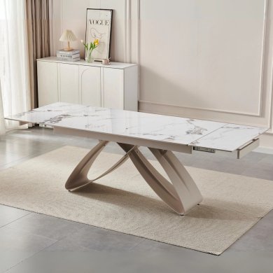 Розкладний обідній стіл Mebel Elit LUIGI Marmur Білий - 5 Розкладний обідній стіл Mebel Elit LUIGI Marmur Білий ME.LUIGI/B/KASZ/S160-240 фото - 5