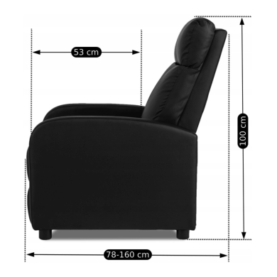Кресло мягкое раскладное с реклайнером Mebel Elit DANNY 2 Черный ME.DANNY/CZ/E/FW фото - 13