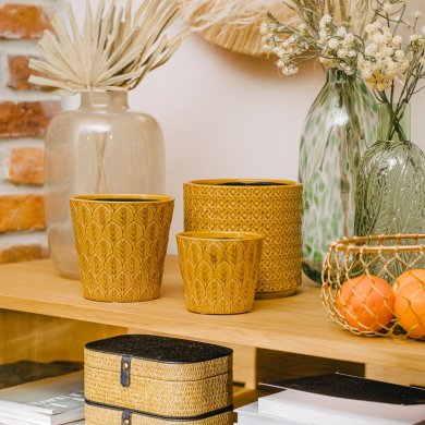 Кашпо Homla RATTAN 16x14,5 см | Горчичный 206327 фото - 6