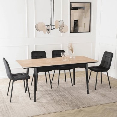 Раскладной обеденный стол Mebel Elit SAMER Черный ME.SAMER/D/CZ/CER/S120-160 фото - 8