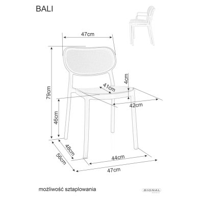Обідній стілець Signal BALI Бежевий BALICK фото - 6
