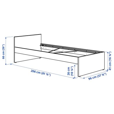 IKEA Ліжко VIHALS 90x200 см Білий (ИКЕА ВИХАЛС) 09581853 фото - 3