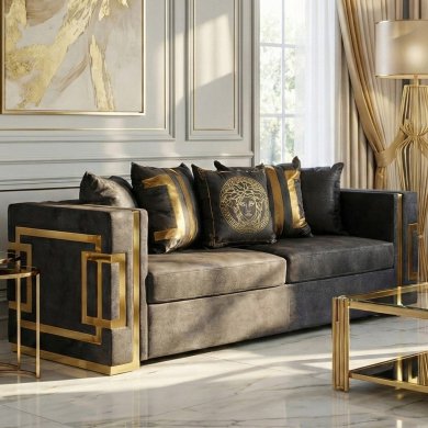 Диван Mebel Elit PALLAZO 3S Welur Черный ME.PALLAZO3S/CZ/ZL/V/SOF фото - 9