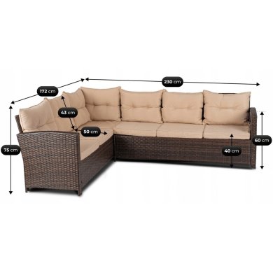 Комплект садовой мебели Mebel Elit DALLAS Коричневый ME.DALLAS/BR/RT/OGR/ZES фото - 10