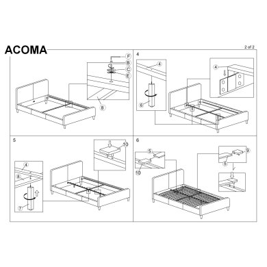 Кровать Signal Acoma | 160х200 / Серый / Дуб ACOMA160SZD фото - 2