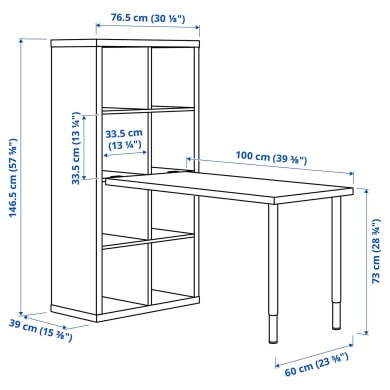IKEA Стелаж зі столом KALLAX/LINNMON Білий (ИКЕА КАЛЛАКС/ЛИННМОН) 29481701 фото - 5