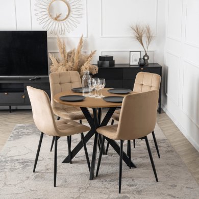 Обеденный стол Mebel Elit LAUREN 90 см Дуб золотой ME.LAUREN/D/CZ/S90 фото - 6