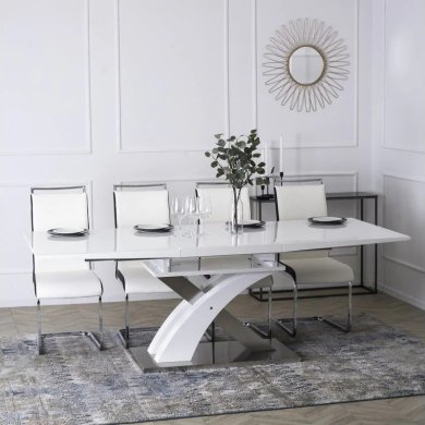 Розкладний обідній стіл Mebel Elit SVEN Білий - 16 Розкладний обідній стіл Mebel Elit SVEN Білий B.SVEN/DC/CZ/S фото - 16