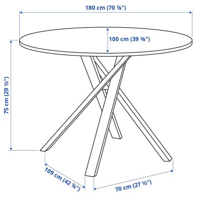 IKEA Обеденный стол MARIEDAMM Белый (ИКЕА МАРИЕДАММ) 40556318 фото - 2