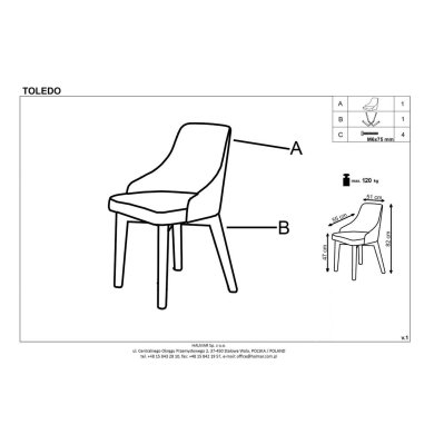 Обідній стілець Halmar ENDO Welur Темно-зелений V-PL-ENDO-CZARNY-C.ZIELONY фото - 12
