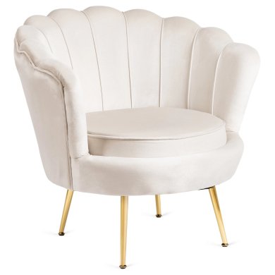 Крісло м'яке з підставкою Mebel Elit GRAND Welur Кремовий ME.GRAND/KR/V/FW фото - 2