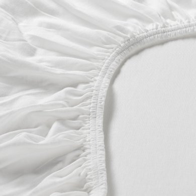 IKEA Простирадло на резинці VARVIAL 120х200 см Білий (ИКЕА ВАРВИАЛЬ) 30512018 фото - 4