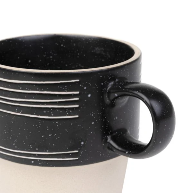 Кружка Homla GRANTI 400 мл | Кремовий / Чорний - 4 Кружка Homla GRANTI 400 мл | Кремовий / Чорний 218177 фото - 4