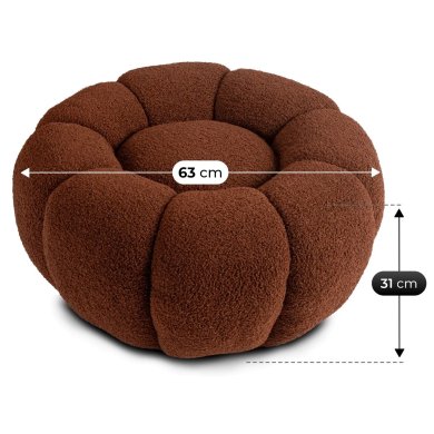 Крісло м'яке поворотне з пуфом Mebel Elit PETTIT Boucle Коричневий ME.PETTIT/BR/TB/FW фото - 6
